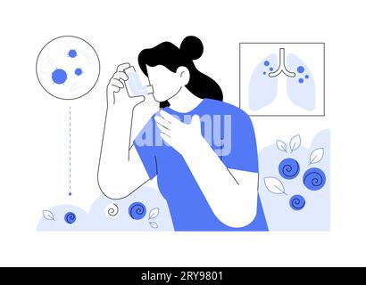 Asthma medications abstract concept vector illustration. Stock Vector