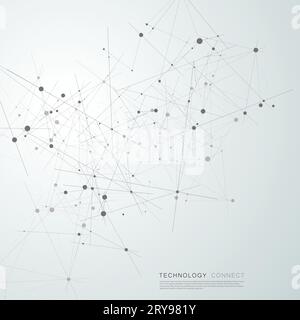 Global network connections with dots and lines. Triangles and polygon futuristic design. Vector abstract shapes Stock Vector