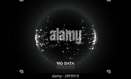 Big data visualization. Futuristic infographic. Information aesthetic design. Visual data complexity. Complex data threads graphic visualization Stock Vector