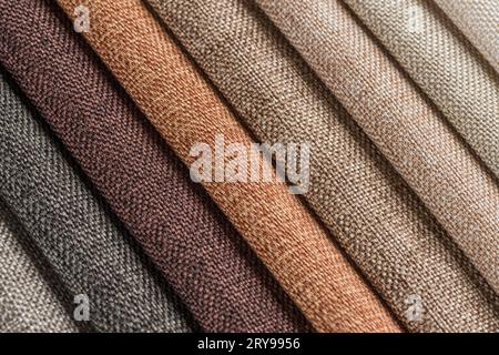 Multi color fabric texture samples Stock Photo