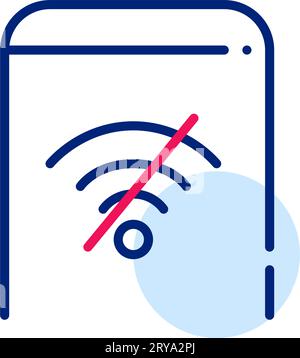 No internet signal on a smartphone. Pixel perfect icon Stock Vector