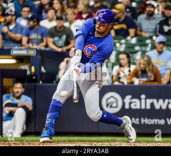 PHILADELPHIA, PA - MAY 21: Mike Tauchman #40 of the Chicago Cubs at bat  during the game against the Philadelphia Phillies at Citizens Bank Park on  May 20, 2023 in Philadelphia, Pennsylvania. (