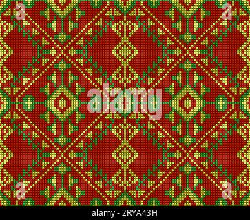 The abstract geometric seamless pattern design for textile with vibrant color Stock Vector
