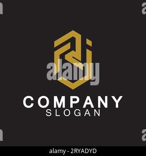 Alphabet Letters RJ or JR business logo design Stock Vector