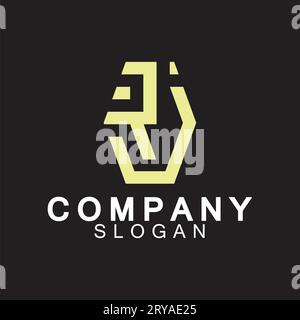 Alphabet Letters RJ or JR business logo design Stock Vector