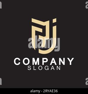 Alphabet Letters RJ or JR business logo design Stock Vector