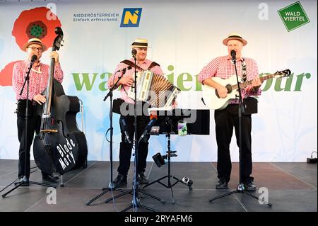 Vienna, Austria. September 28, 2023. Austrian folk musicians Stock Photo