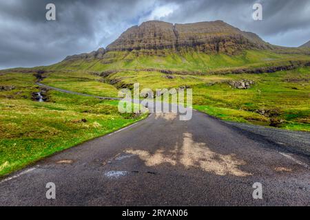 Nordradalur on the Koltur Island in the Faroe Islands Stock Photo