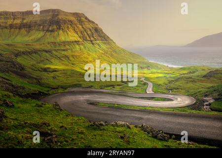 Nordradalur on the Koltur Island in the Faroe Islands Stock Photo