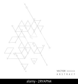 Abstract background with connect triangles and dots. Vector design Stock Vector