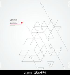 Abstract background with connect triangles and dots. Vector design Stock Vector