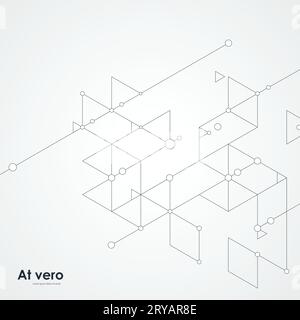 Abstract background with connect triangles and dots. Vector design Stock Vector