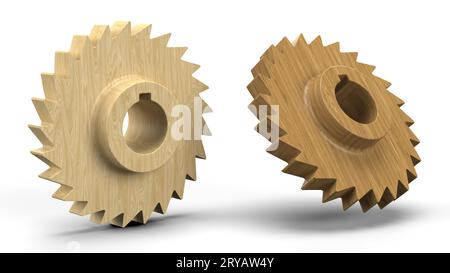 Mechanical gear 3d model on a white background Stock Photo - Alamy