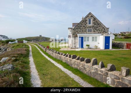 The old lifeboat station on the coast near Rhoscolyn, Anglesey, North Wales. Stock Photo
