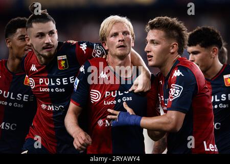 Genoa CFC v AS Roma - Serie A Radu Dragusin of Genoa CFC gestures during  the Serie