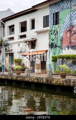 The Malacca River is a river in Malaysia which flows through the middle of the state of Malacca. Stock Photo