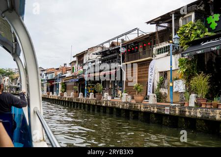 The Malacca River is a river in Malaysia which flows through the middle of the state of Malacca. Stock Photo