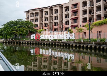 The Malacca River is a river in Malaysia which flows through the middle of the state of Malacca. Stock Photo