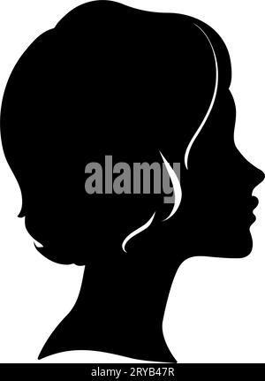 Woman head profile silhouette avatar. Vector illustration Stock Vector