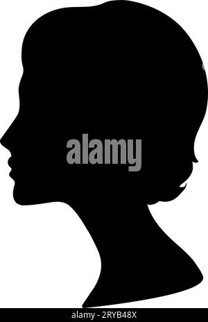 Woman face side silhouette avatar. Vector illustration Stock Vector