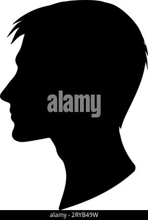 Man head profile silhouette avatar. Vector illustration Stock Vector
