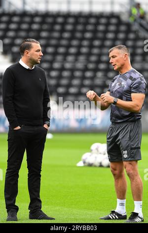 Derby County assistant head coach Richard Barker during the Sky