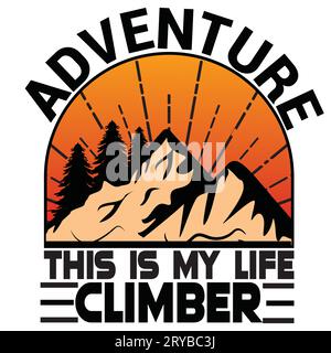 MOUNTAIN T SHIRT DESIGN  if you want you can use it for other purpose like mug design,  sticker design, water bottle design and etc Stock Vector