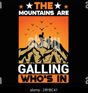 MOUNTAIN T SHIRT DESIGN  if you want you can use it for other purpose like mug design,  sticker design, water bottle design and etc Stock Vector