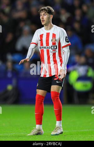 Sheffield, UK. 29th Sep, 2023. Sunderland defender Trai Hume (32) during the Sheffield Wednesday FC v Sunderland AFC sky bet EFL Championship match at Hillsborough Stadium, Sheffield, United Kingdom on 29 September 2023 Credit: Every Second Media/Alamy Live News Stock Photo