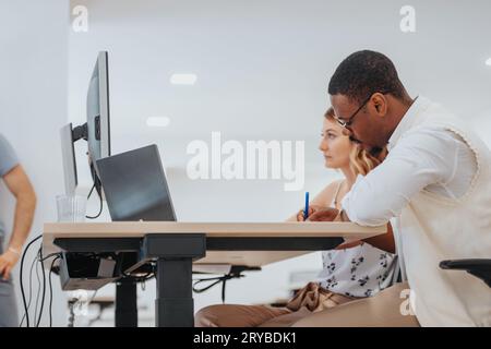 Confident Business Partners Analyzing Reports for Future Success. Stock Photo