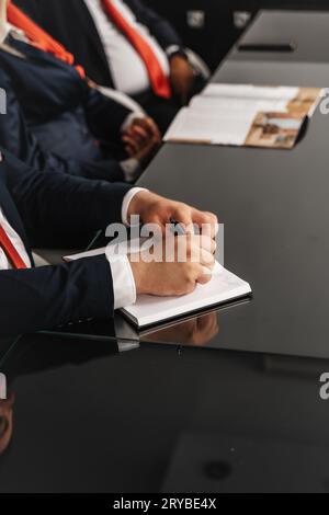 Successful Business Meeting: Sharing Ideas and Strategies for Profit Growth Stock Photo