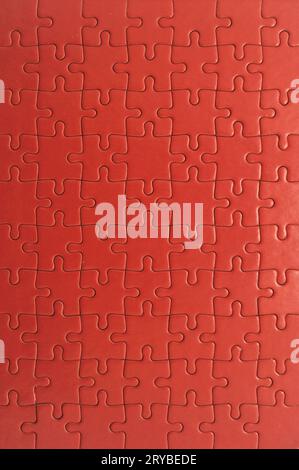 red jigsaw puzzle backdrop Stock Photo