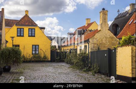 Typical Colorful Houses in Dragor, Denmark Stock Photo