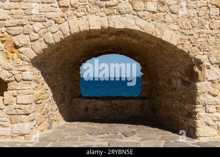 Heraklion, Crete - Greece - September 21st, 2023: The Koules Fortress, completed in 1540, in Heraklion, Greece. Stock Photo