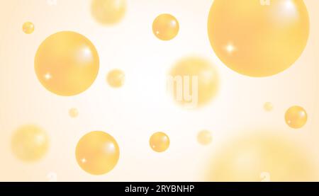 Vector abstract background with orange bubbles. Trendy vector background in realistic style. Stock Vector