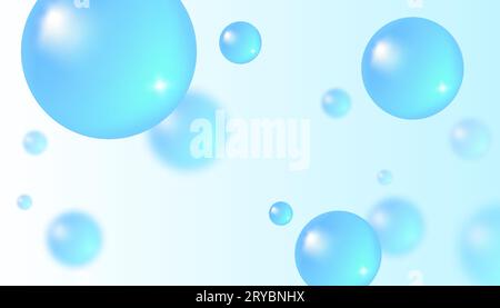Vector abstract background with water bubbles. Trendy vector background in realistic style. Stock Vector