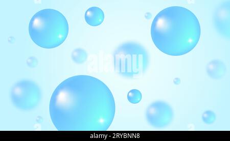 Vector abstract background with water bubbles. Trendy vector background in realistic style. Stock Vector