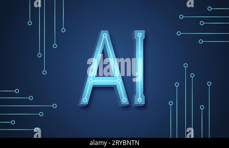 Vector background with artificial intelligence. Artificial intelligence. Stock Vector