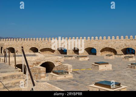 Heraklion, Crete - Greece - September 21st, 2023: The Koules Fortress, completed in 1540, in Heraklion, Greece. Stock Photo