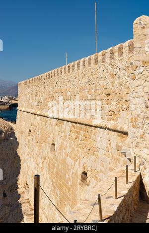 Heraklion, Crete - Greece - September 21st, 2023: The Koules Fortress, completed in 1540, in Heraklion, Greece. Stock Photo