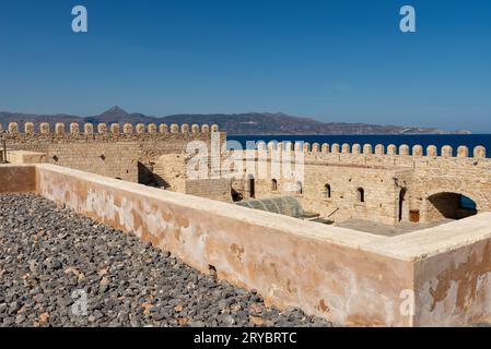 Heraklion, Crete - Greece - September 21st, 2023: The Koules Fortress, completed in 1540, in Heraklion, Greece. Stock Photo