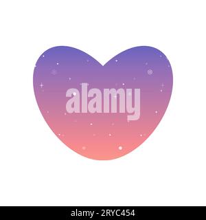 Silhouette glittery heart frame . Gradient blue and pink gradient vector illustration Stock Vector