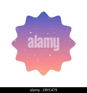 silhouette glittery star frame . Vector illustration gradient blue and pink Stock Vector