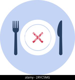 Loss of appetite, diet and anorexia, isolated icon Stock Vector