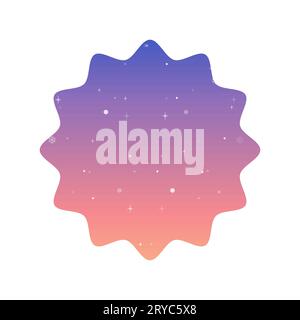 silhouette glittery star frame . Vector illustration gradient blue and pink Stock Vector