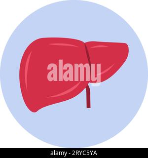 Enlarged liver hepatomegaly, isolated medical icon Stock Vector