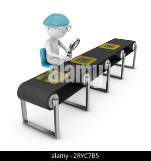 Chip on the assembly line Stock Photo