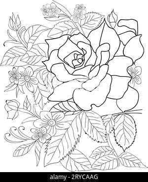 realistic rose outline stencil rose tattoo drawing, rose flower bouquet ...