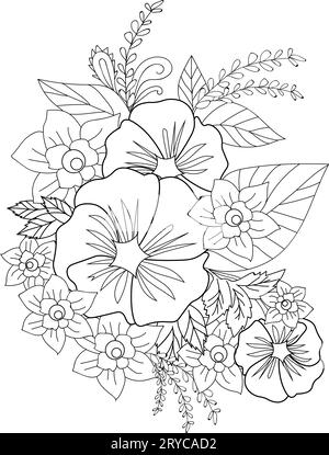 Doodle flower art, doodle flower art drawing, doodle flower