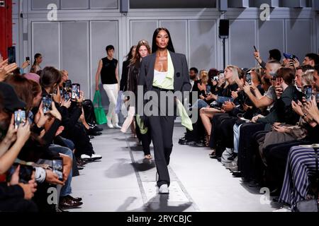 Naomi Campbell walks the runway during the Valentino show as part of Paris Haute Couture Fashion Week Spring Summer 2019 on January the 23rd 2019 in the hotel Salomon de Rothschild Paris France